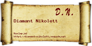 Diamant Nikolett névjegykártya