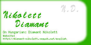 nikolett diamant business card